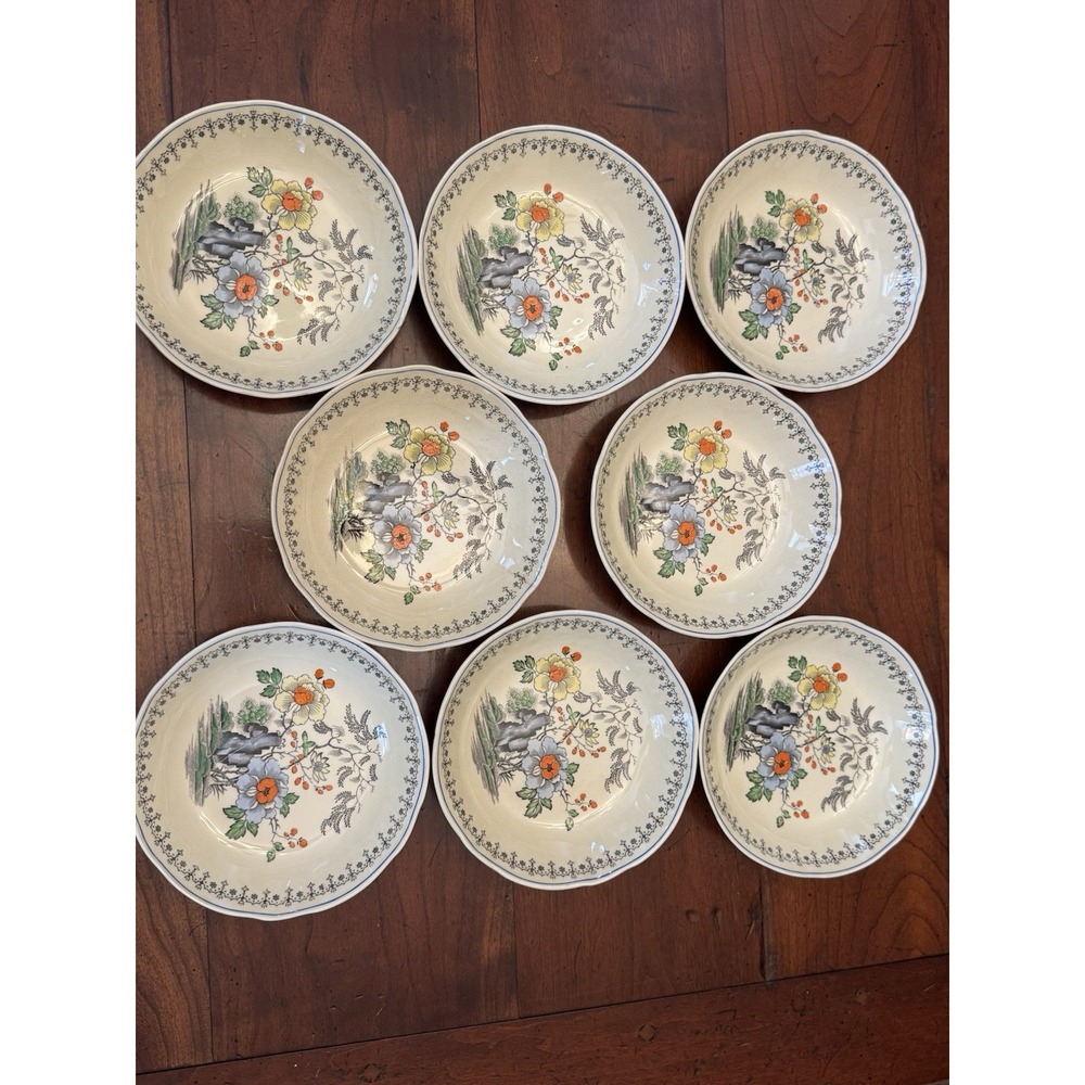 Set Of 8 Antique c. 1936 Royal Doulton The Granville 5.5" Fruit‎ Bowls